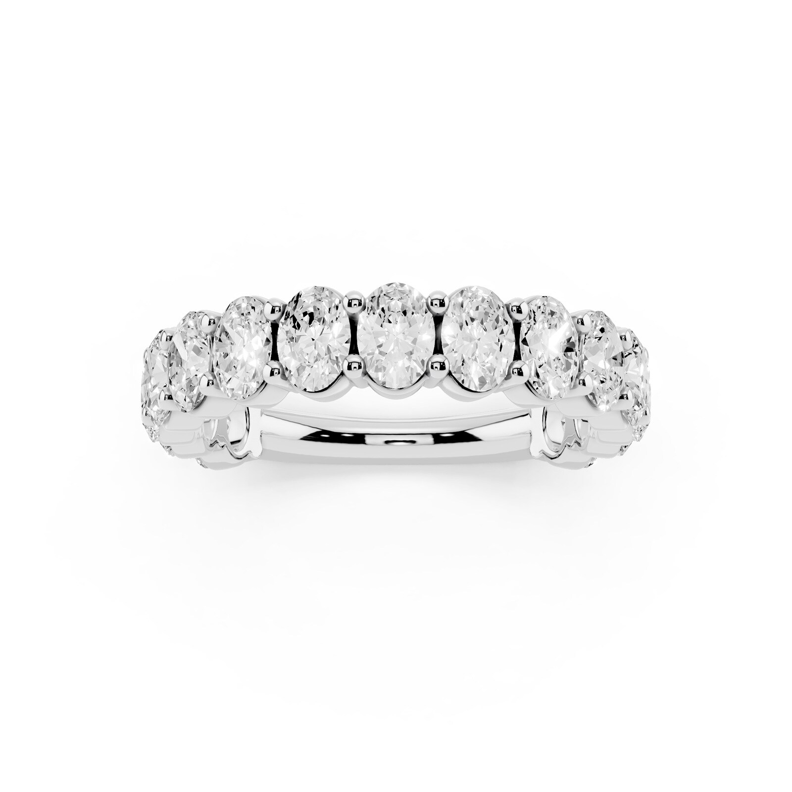 Mayors 18K White Gold 2.00cttw Lab Grown Diamond Oval Cut Eternity Ring