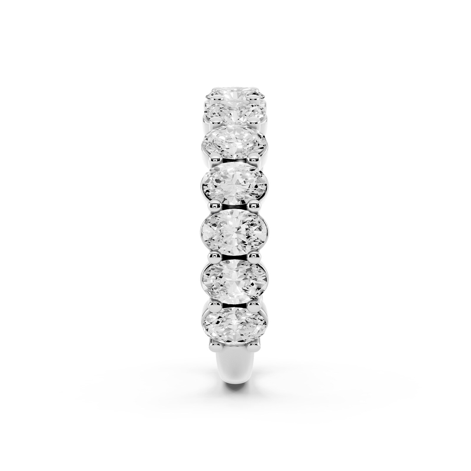 Mayors 18K White Gold 2.00cttw Lab Grown Diamond Oval Cut Eternity Ring