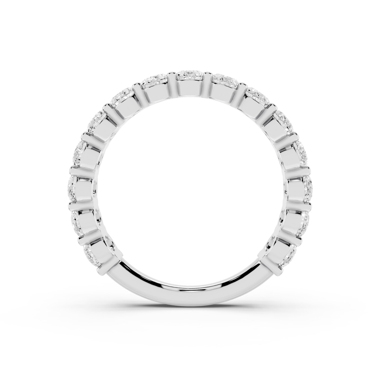 Mayors 18K White Gold 2.00cttw Lab Grown Diamond Oval Cut Eternity Ring
