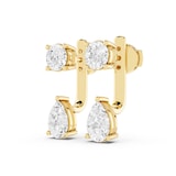 Mayors 18K Yellow Gold 3.50cttw Lab Grown Diamond Round & Pear Cut Drop Earrings