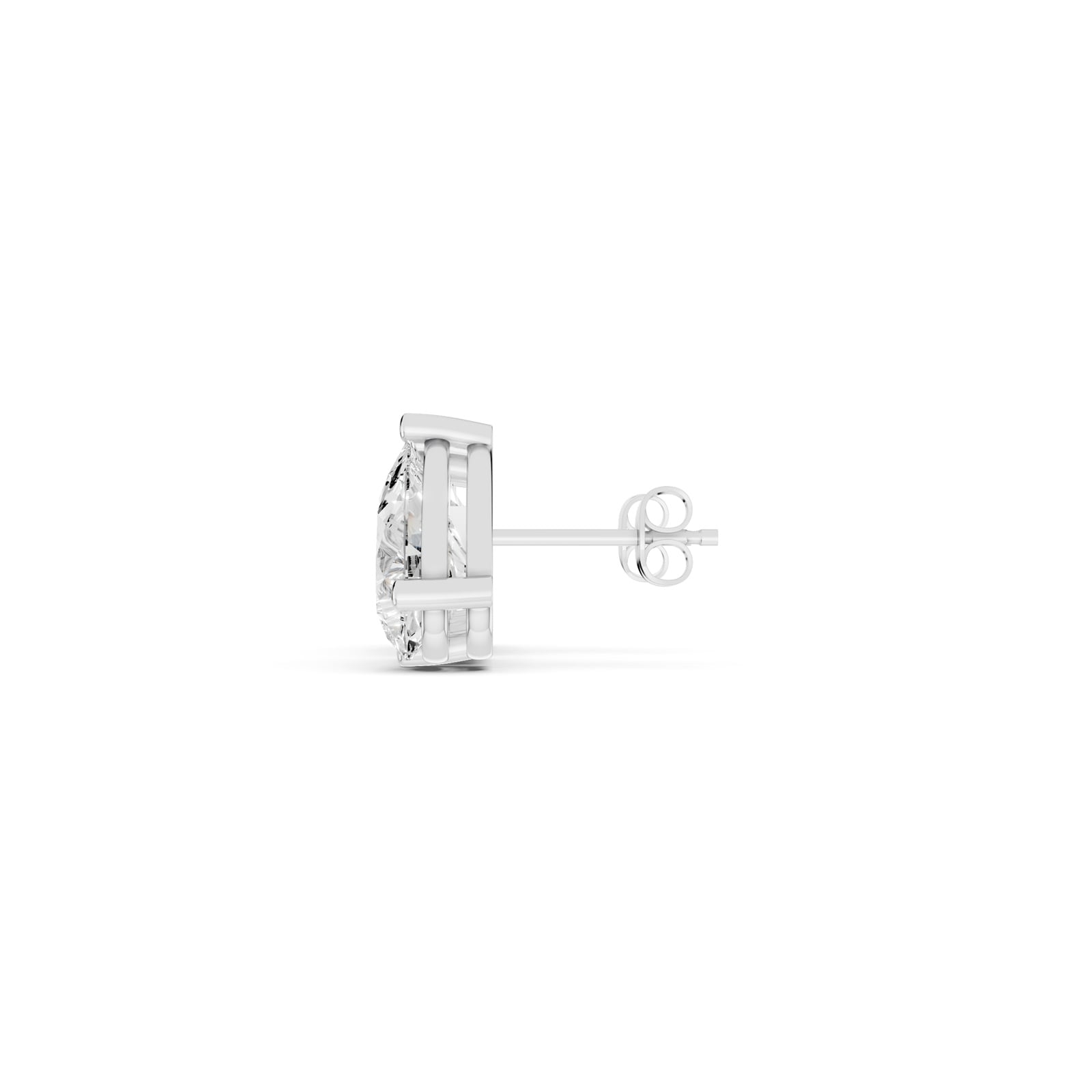 Mayors 18K White Gold 4.00cttw Lab Grown Diamond Emerald & Pear Cut Two Stone Stud Earrings