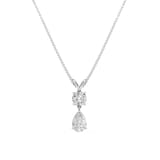 Mayors 18K White Gold 2.50cttw Lab Grown Diamond Round & Pear Cut Pendant Necklace