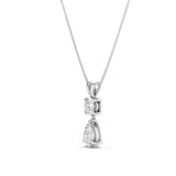 Mayors 18K White Gold 2.50cttw Lab Grown Diamond Round & Pear Cut Pendant Necklace