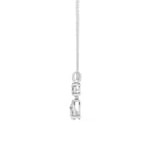 Mayors 18K White Gold 2.50cttw Lab Grown Diamond Round & Pear Cut Pendant Necklace