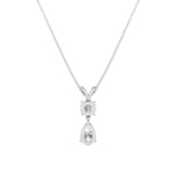 Mayors 18K White Gold 2.50cttw Lab Grown Diamond Round & Pear Cut Pendant Necklace