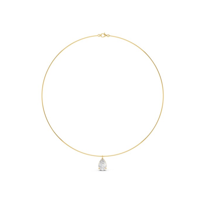 18K Yellow Gold 3.00cttw Pear-Shaped Lab Grown Diamond Choker Necklace