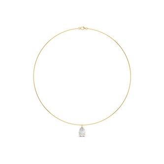  18K Yellow Gold 3.00cttw Pear-Shaped Lab Grown Diamond Choker Necklace