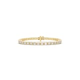 Mayors 18K Yellow Gold 6.00cttw Lab Grown Diamond Emerald Cut Bezel Set Tennis Bracelet