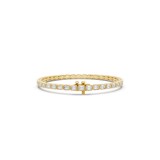 Mayors 18K Yellow Gold 6.00cttw Lab Grown Diamond Emerald Cut Bezel Set Tennis Bracelet