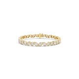 Mayors 18K Yellow Gold 8.00cttw Lab Grown Diamond Bezel Set Tennis Bracelet