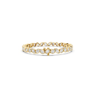 Mayors 18K Yellow Gold 8.00cttw Lab Grown Diamond Bezel Set Tennis Bracelet