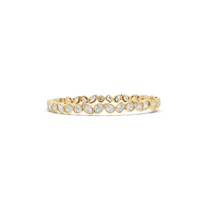 Mayors 18K Yellow Gold 8.00cttw Lab Grown Diamond Bezel Set Tennis Bracelet