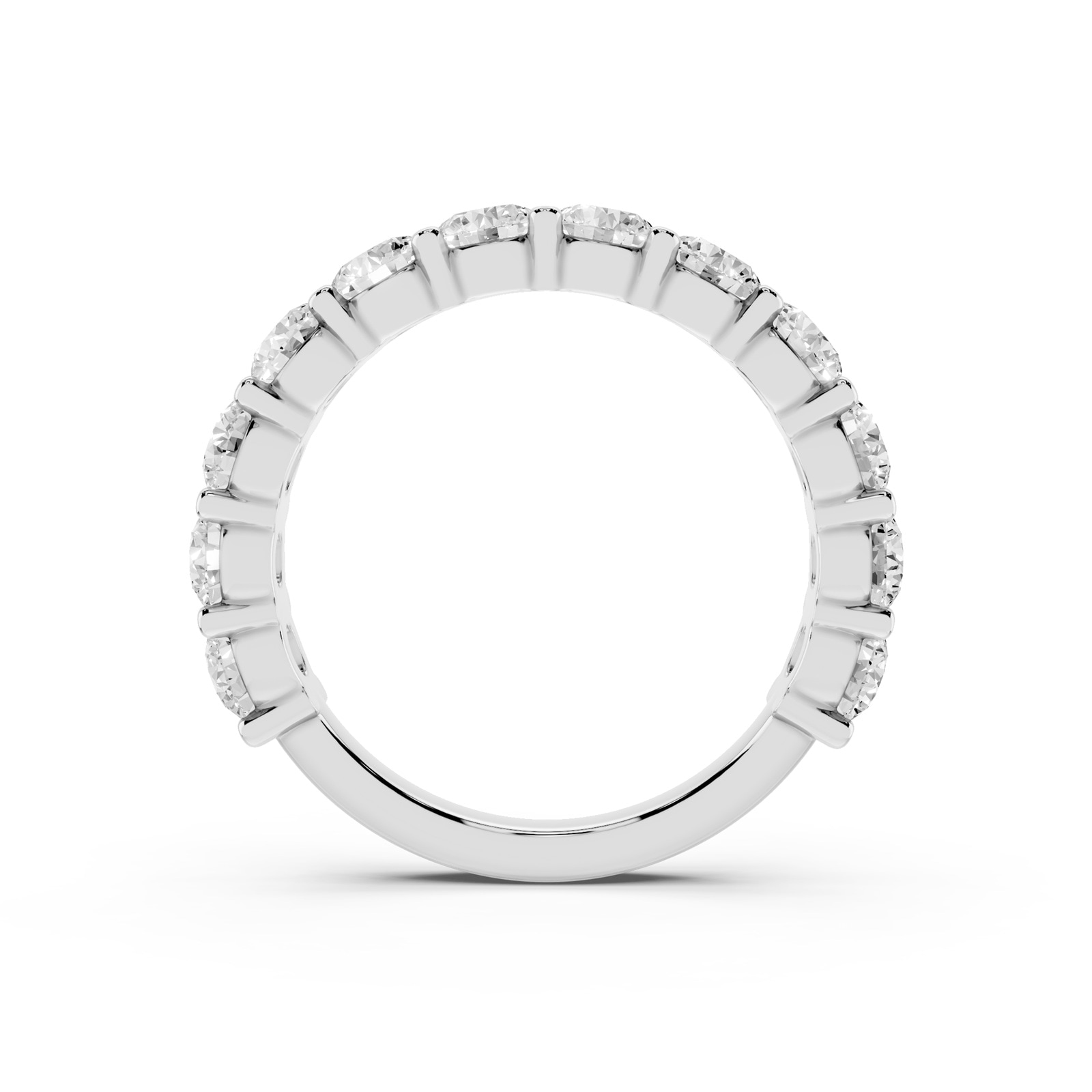 Mayors Platinum 2.00cttw Lab Grown Diamond Round Brilliant Cut Eternity Ring
