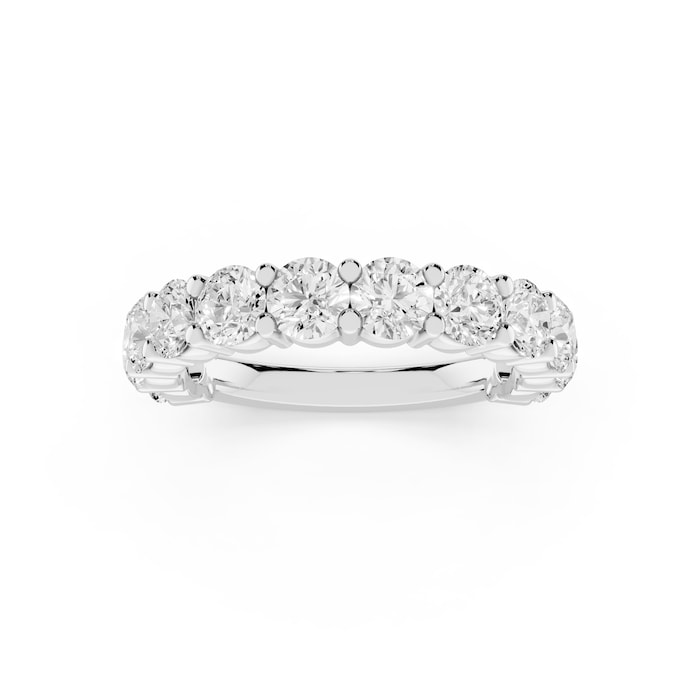 Mayors Platinum 2.00cttw Lab Grown Diamond Round Brilliant Cut Eternity Ring