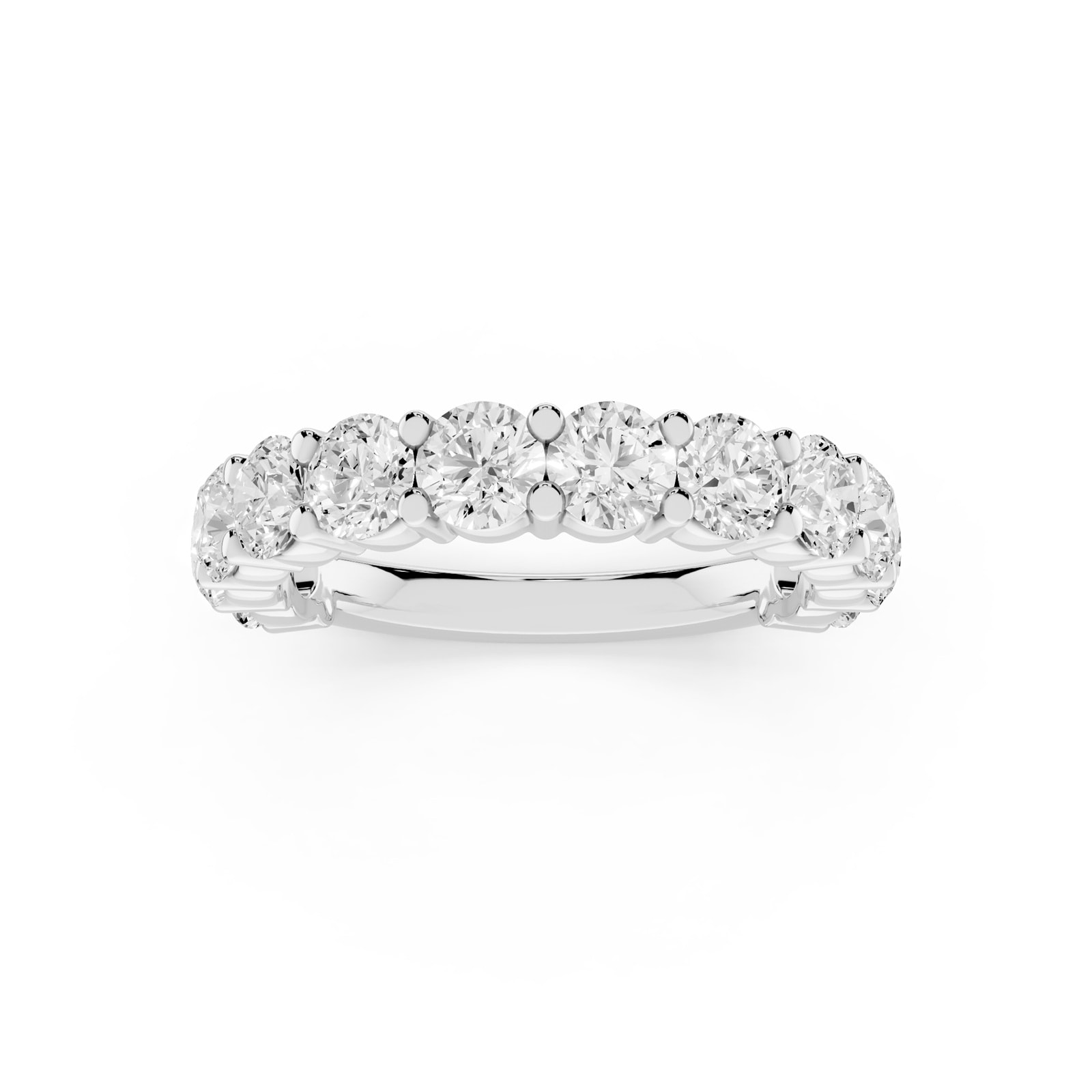 Mayors Platinum 2.00cttw Lab Grown Diamond Round Brilliant Cut Eternity Ring