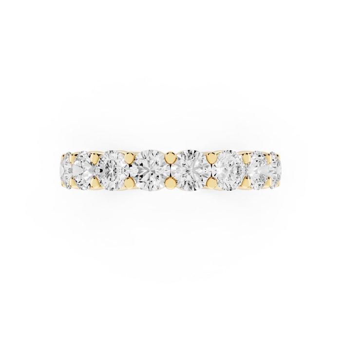 Mayors 18K Yellow Gold 2.00cttw Lab Grown Diamond Round Brilliant Cut Eternity Ring