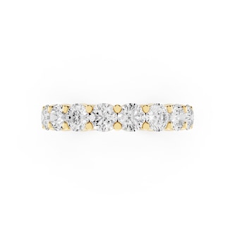 Mayors 18K Yellow Gold 2.00cttw Lab Grown Diamond Round Brilliant Cut Eternity Ring
