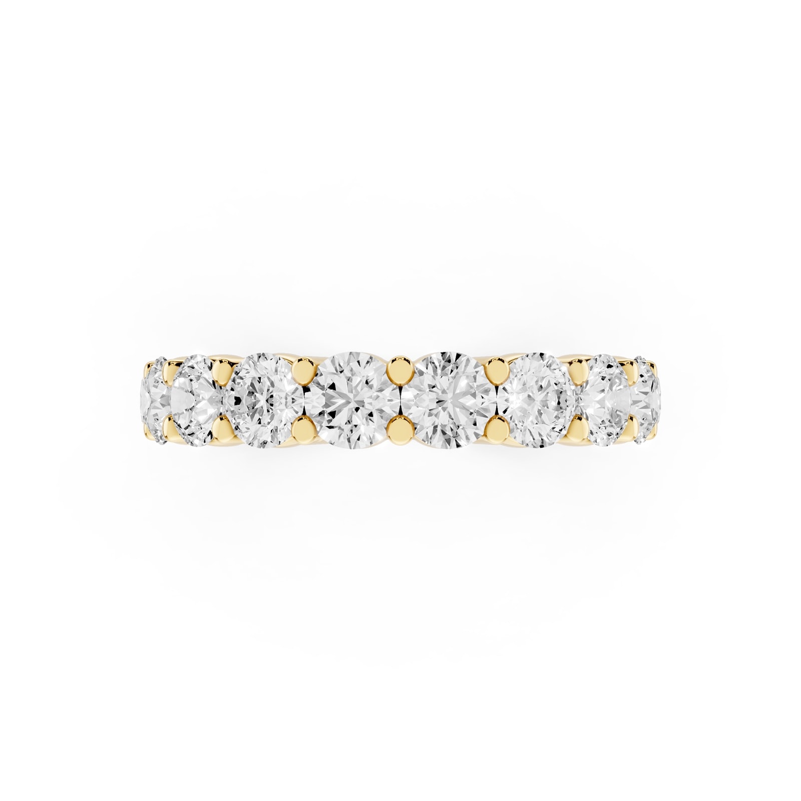 Mayors 18K Yellow Gold 2.00cttw Lab Grown Diamond Round Brilliant Cut Eternity Ring