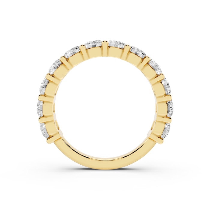 Mayors 18K Yellow Gold 2.00cttw Lab Grown Diamond Round Brilliant Cut Eternity Ring