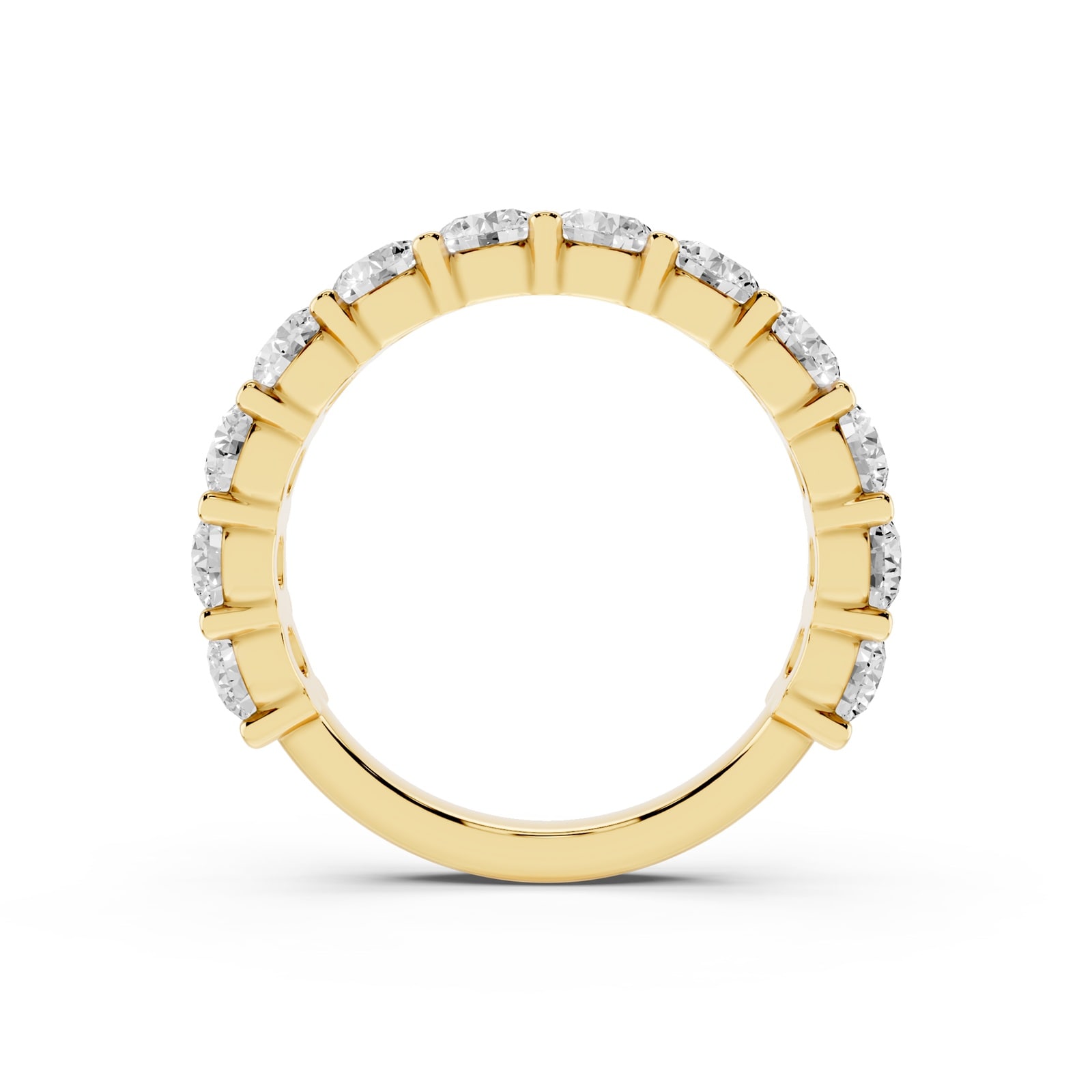 Mayors 18K Yellow Gold 2.00cttw Lab Grown Diamond Round Brilliant Cut Eternity Ring