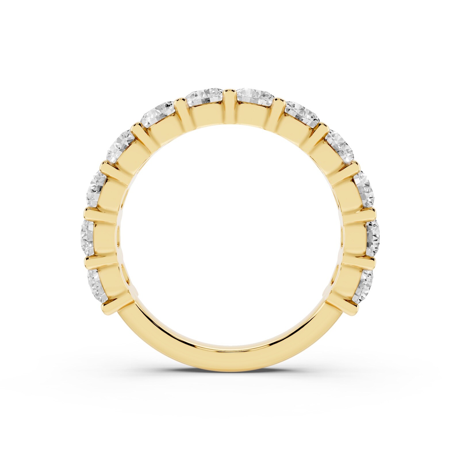 Mayors 18K Yellow Gold 2.00cttw Lab Grown Diamond Round Brilliant Cut Eternity Ring