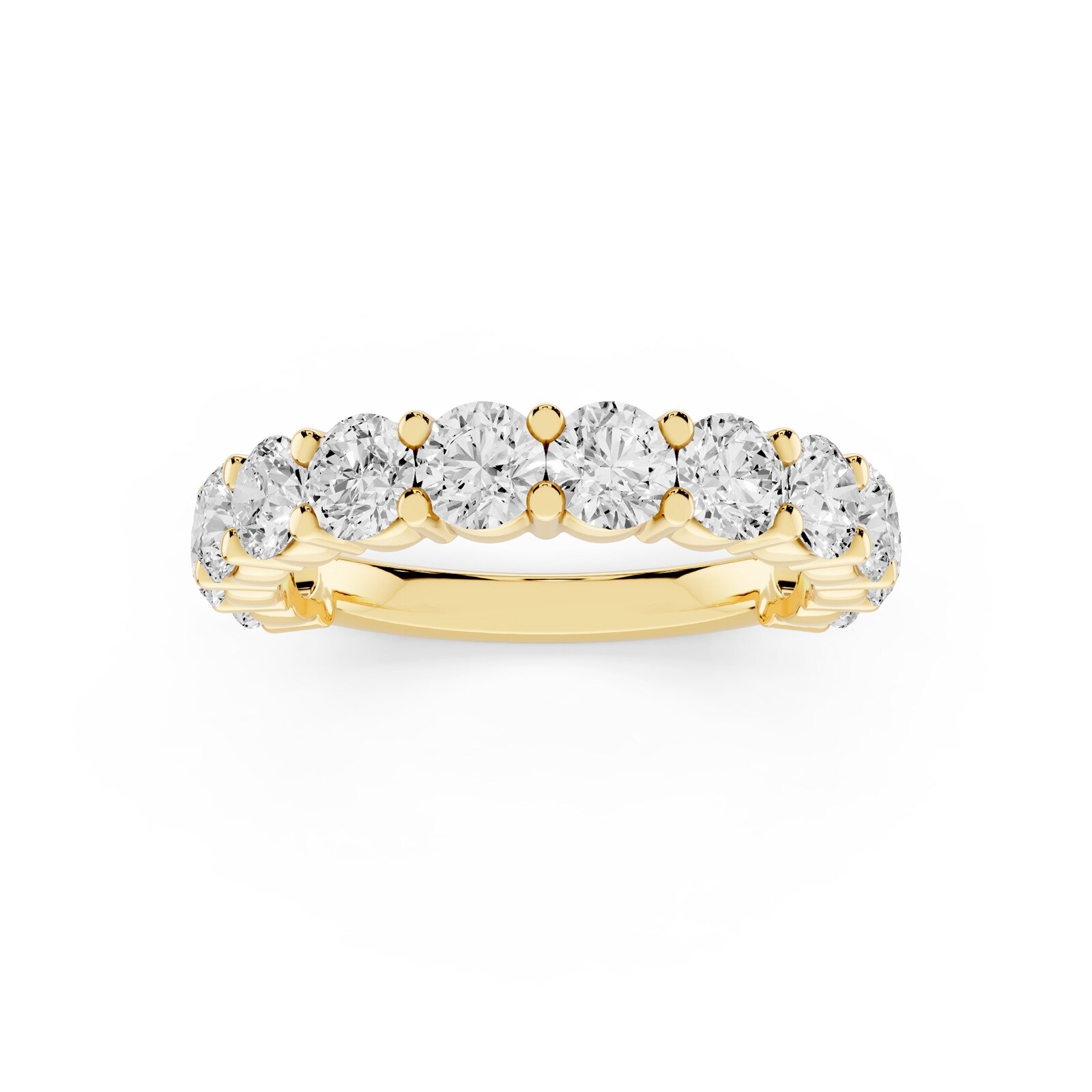 Mayors 18K Yellow Gold 2.00cttw Lab Grown Diamond Round Brilliant Cut Eternity Ring