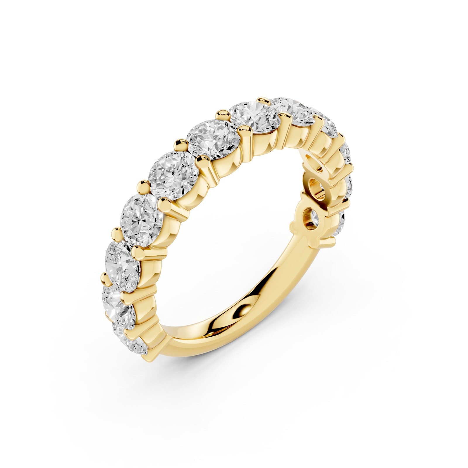 Mayors 18K Yellow Gold 2.00cttw Lab Grown Diamond Round Brilliant Cut Eternity Ring