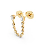 Mayors 18K Yellow Gold 0.46cttw Lab Grown Diamond Pear, Round & Emerald Cut Single Earring