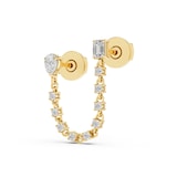 Mayors 18K Yellow Gold 0.46cttw Lab Grown Diamond Pear, Round & Emerald Cut Single Earring