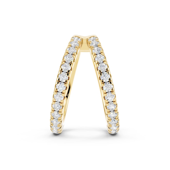 Mayors 18K Yellow Gold 0.10cttw Lab Grown Diamond Round Brilliant Cut Multi Hoop Single Earring