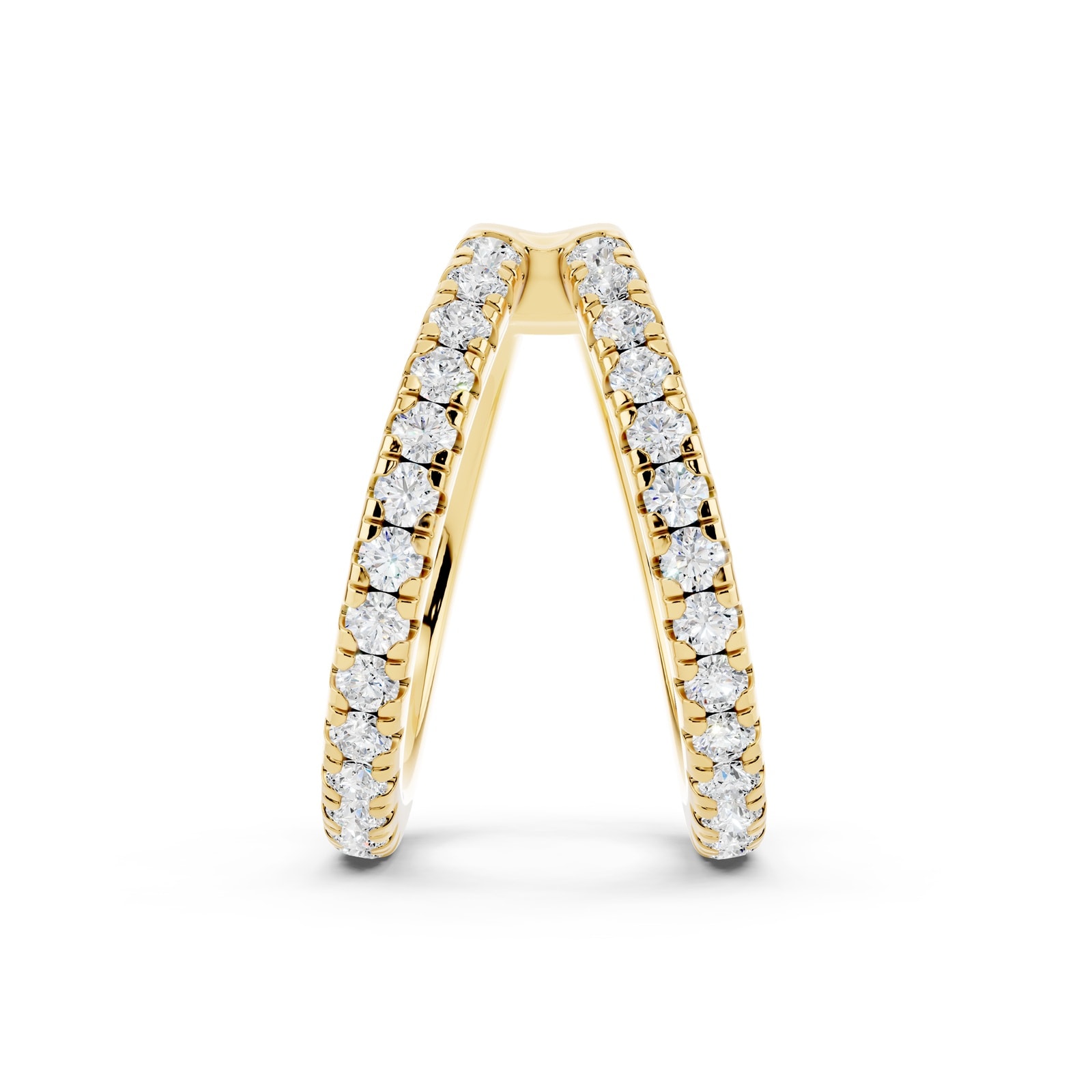 Mayors 18K Yellow Gold 0.10cttw Lab Grown Diamond Round Brilliant Cut Multi Hoop Single Earring