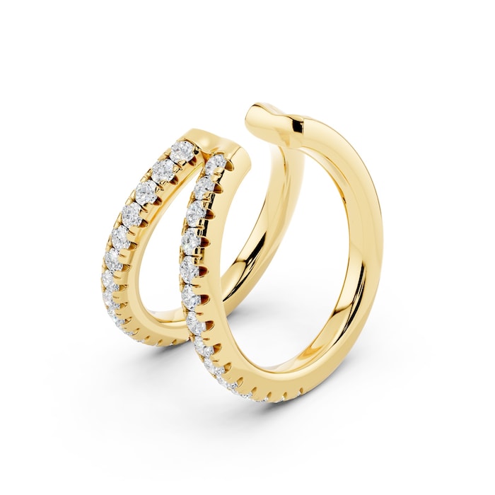 Mayors 18K Yellow Gold 0.10cttw Lab Grown Diamond Round Brilliant Cut Multi Hoop Single Earring