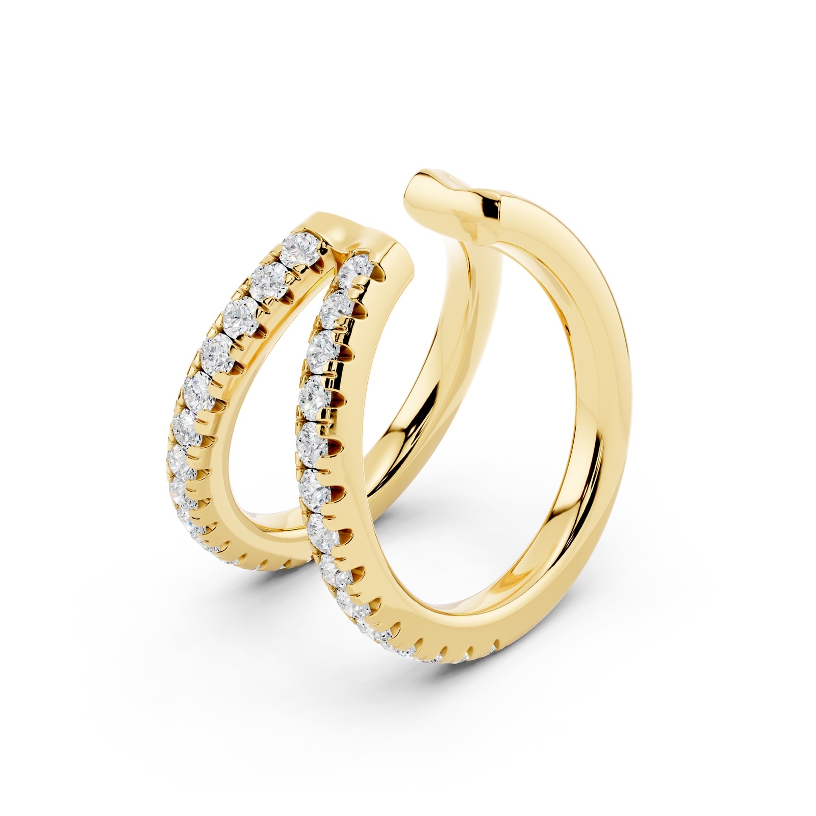 Mayors 18K Yellow Gold 0.10cttw Lab Grown Diamond Round Brilliant Cut Multi Hoop Single Earring