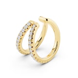 Mayors 18K Yellow Gold 0.10cttw Lab Grown Diamond Round Brilliant Cut Multi Hoop Single Earring