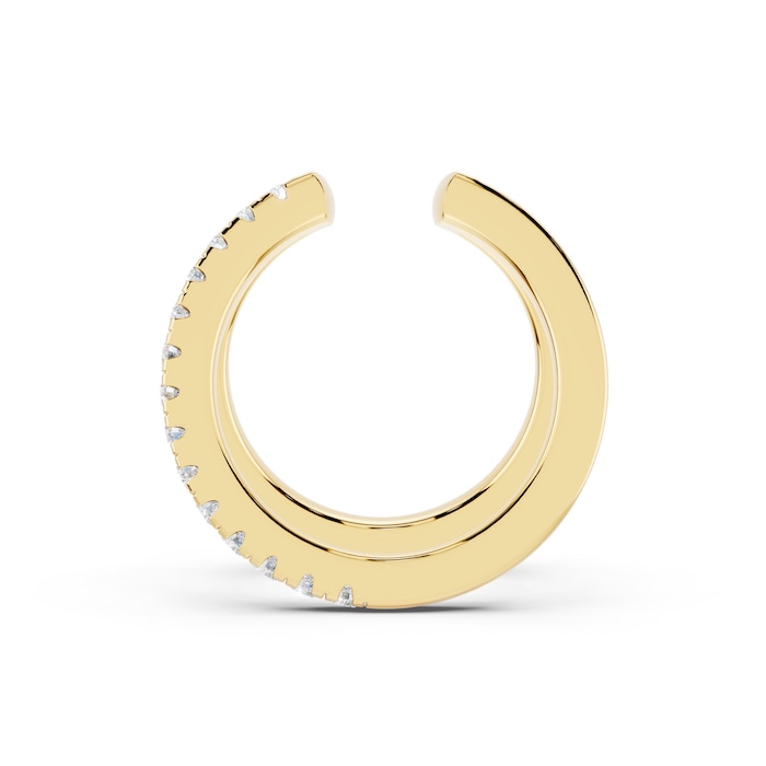 Mayors 18K Yellow Gold 0.10cttw Lab Grown Diamond Round Brilliant Cut Multi Hoop Single Earring