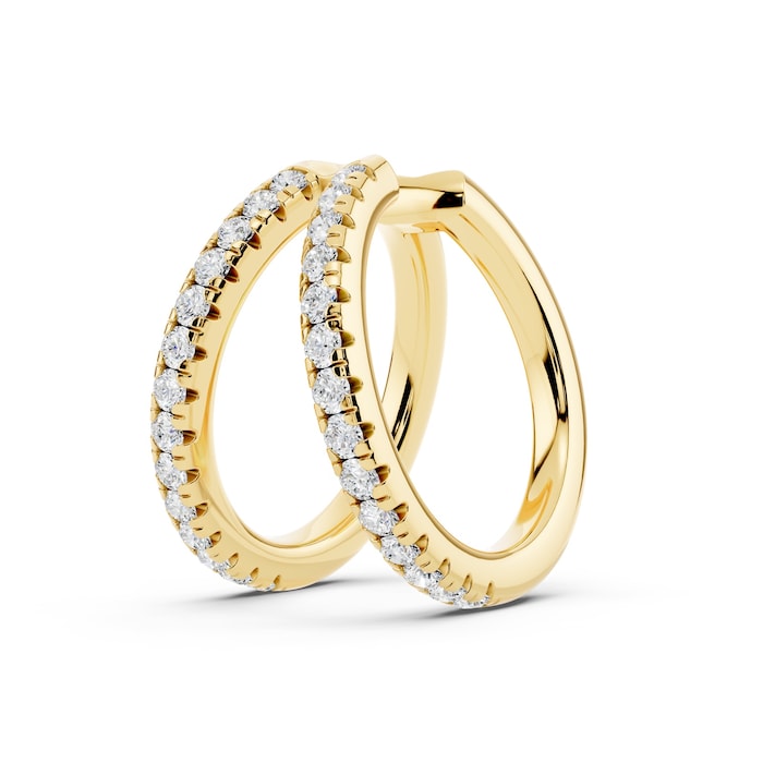 Mayors 18K Yellow Gold 0.10cttw Lab Grown Diamond Round Brilliant Cut Multi Hoop Single Earring