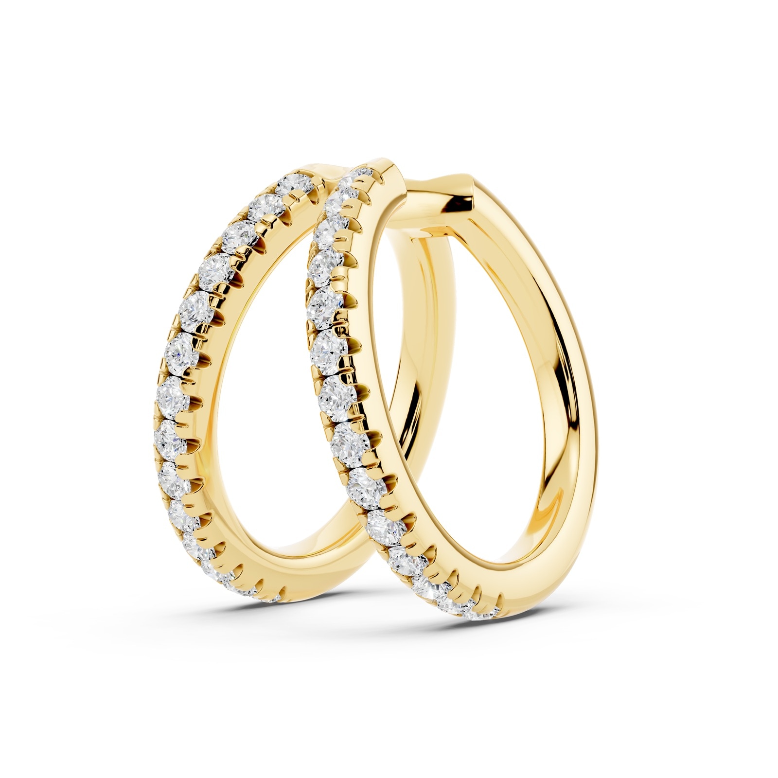Mayors 18K Yellow Gold 0.10cttw Lab Grown Diamond Round Brilliant Cut Multi Hoop Single Earring