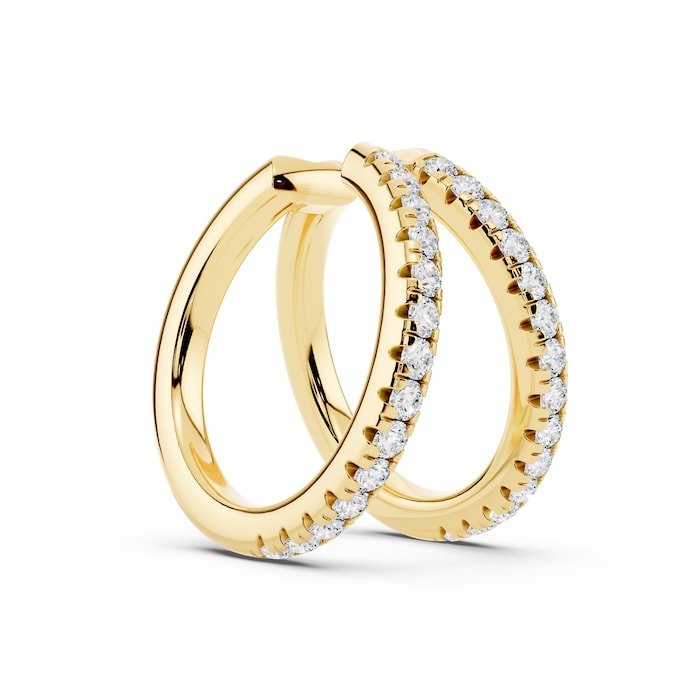 Mayors 18K Yellow Gold 0.10cttw Lab Grown Diamond Round Brilliant Cut Multi Hoop Single Earring