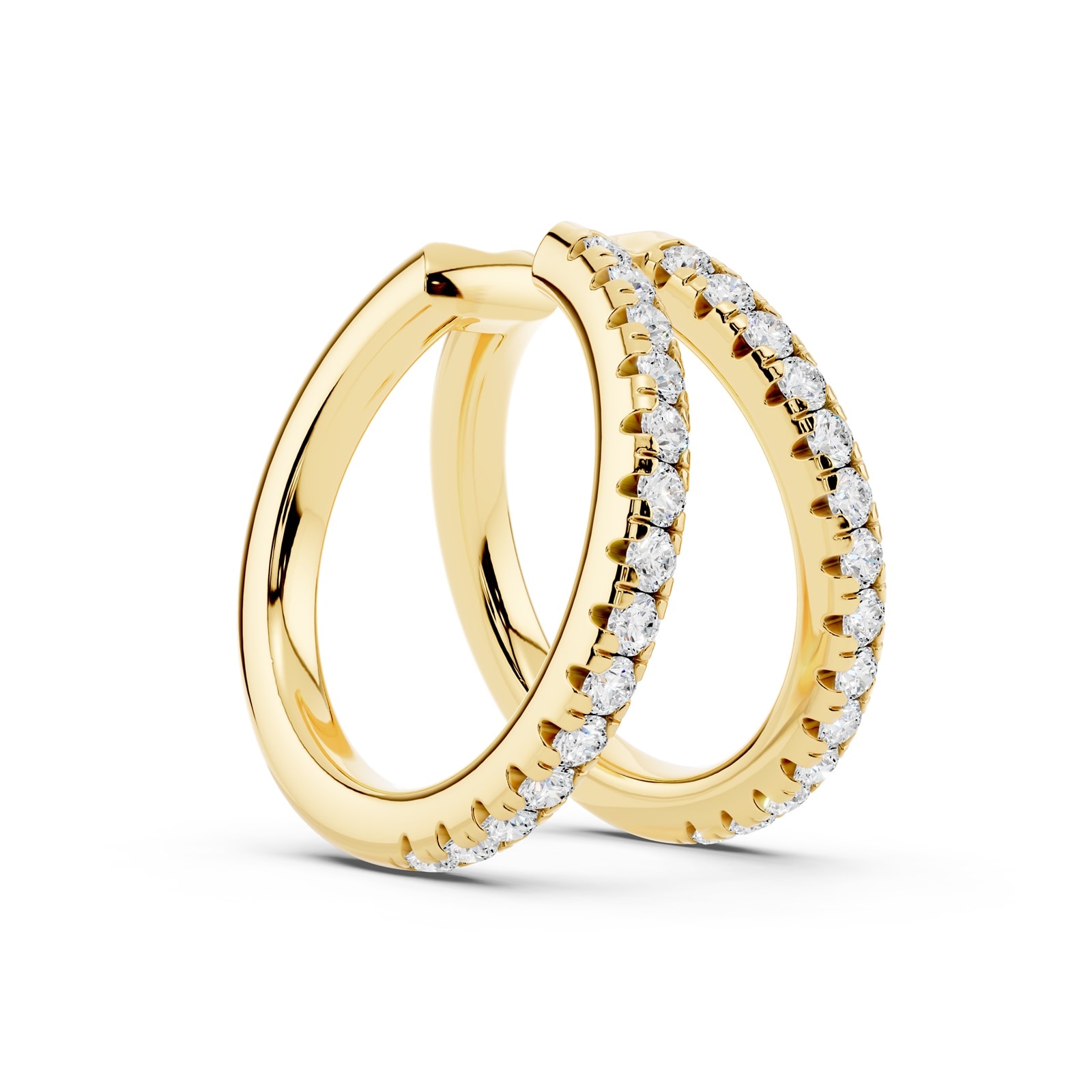 Mayors 18K Yellow Gold 0.10cttw Lab Grown Diamond Round Brilliant Cut Multi Hoop Single Earring