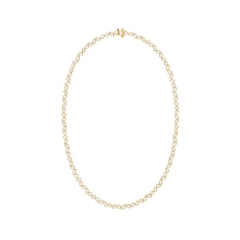 18K Yellow Gold 10.00cttw Lab Grown Diamond Bezel Set Tennis Necklace MLN10645Y