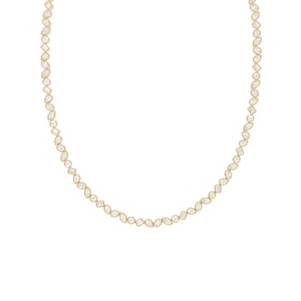 Mayors 18K Yellow Gold 10.00cttw Lab Grown Diamond Bezel Set Tennis Necklace
