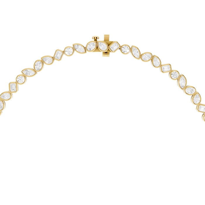 Mayors 18K Yellow Gold 10.00cttw Lab Grown Diamond Bezel Set Tennis Necklace
