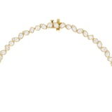 Mayors 18K Yellow Gold 10.00cttw Lab Grown Diamond Bezel Set Tennis Necklace