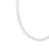 Mayors 18K White Gold 28.50cttw Lab Grown Diamond Round Brilliant Cut Two Row Necklace