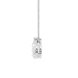 Mayors 18K White Gold 4.00cttw Lab Grown Diamond Emerald & Pear Cut Two Stone Pendant Necklace