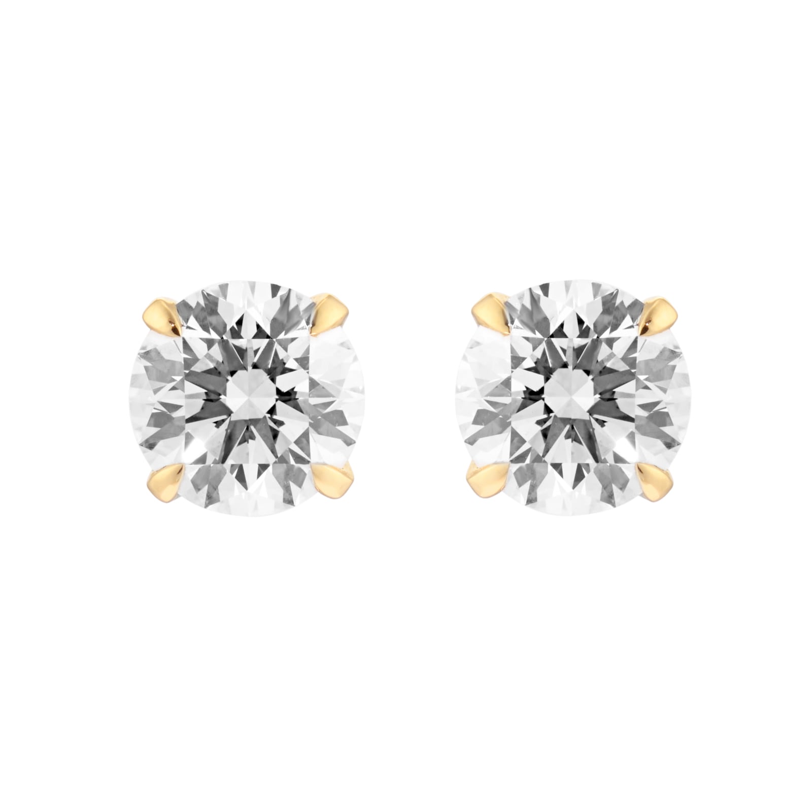 Mappin & Webb 18ct Yellow Gold 4.00cttw Round Brilliant Cut Lab Grown Diamond Stud Earrings
