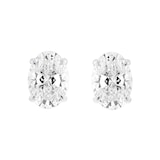 Mappin & Webb 18ct White Gold 3.00cttw Oval Cut Lab Grown Diamond Stud Earrings