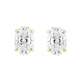 Mappin & Webb 18ct Yellow Gold 3.00cttw Oval Cut Lab Grown Diamond Stud Earrings