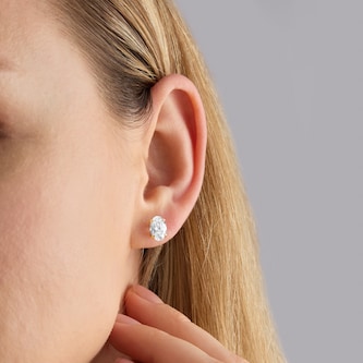 Mappin & Webb 18ct Yellow Gold 3.00cttw Oval Cut Lab Grown Diamond Stud Earrings