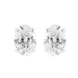 Mappin & Webb 18ct White Gold 4.00cttw Oval Cut Lab Grown Diamond Stud Earrings